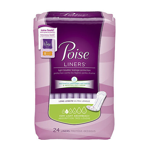 Poise Pantiliners, Very Light Absorbancy Long Length - 24 Ea